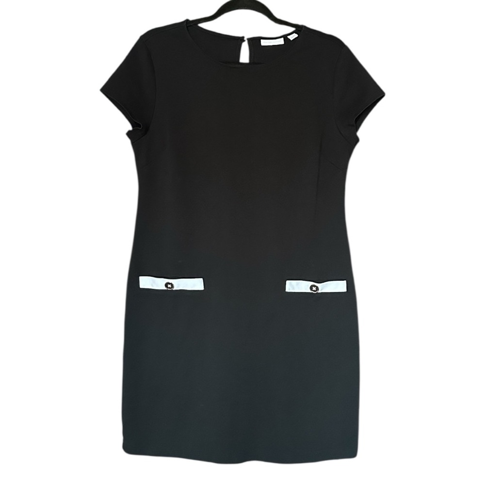 NY & Company | Black Dress with Faux Pockets | Size Large | EUC